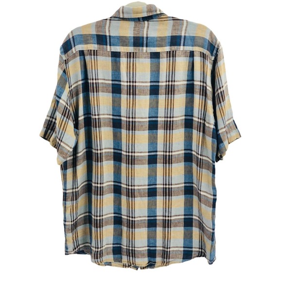 Rodd & Gunn Mens Size Large 100% Linen Pavilion Plaid Button-Up Shirt Collared - Picture 5 of 8